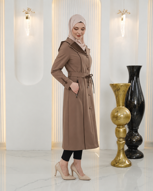 1243 ترانشكوت قبة و نص - Beige