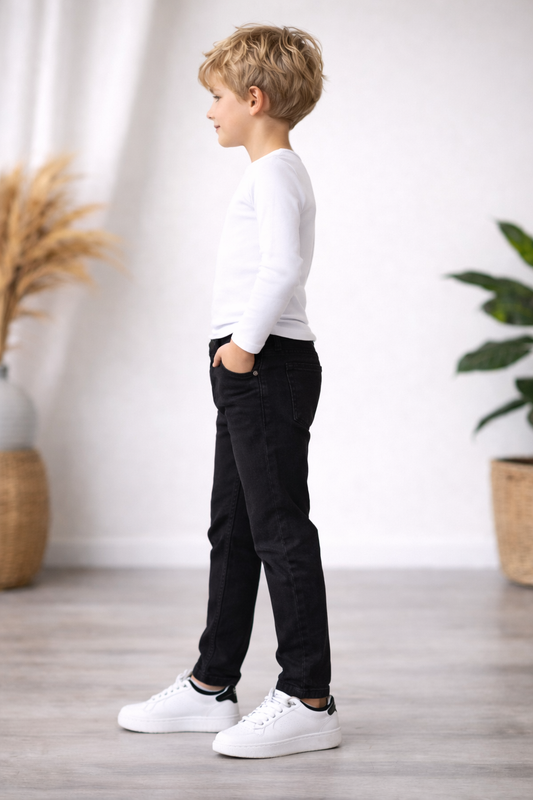 Kinder Jeans mit elastischem Bund 3502 - Schwarz