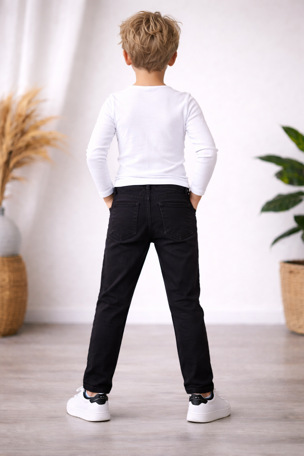 Kinder Jeans mit elastischem Bund 3502 - Schwarz