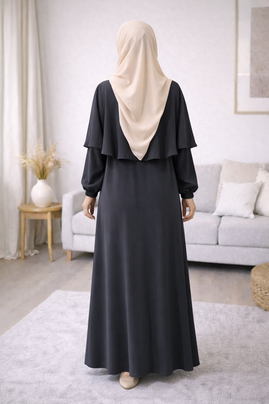 Scharia-Kleid aus luxuriöser Medina-Seide 841 - Anthrazit