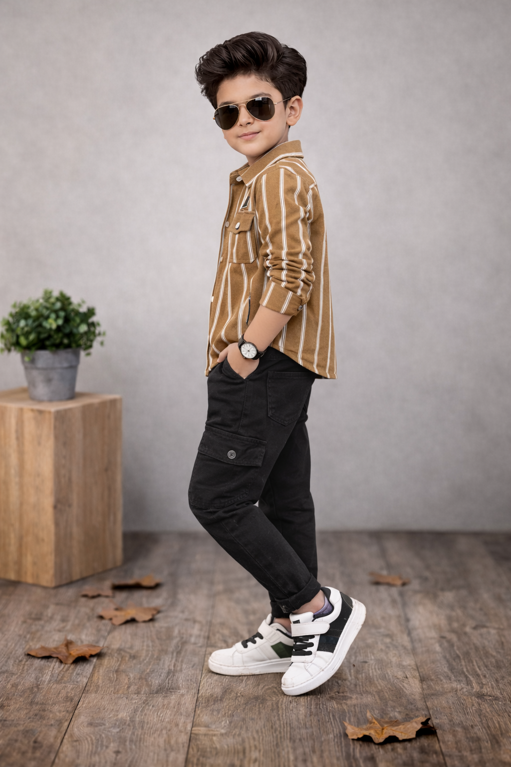 Lässiges Jungen-Set 3-teilig 3521 - Cognac
