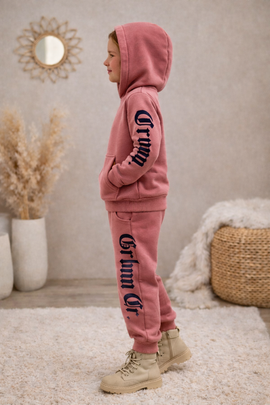 Mädchen Pyjama-Set aus 3-Faden-Sweatstoff 3126 - Fuchsia