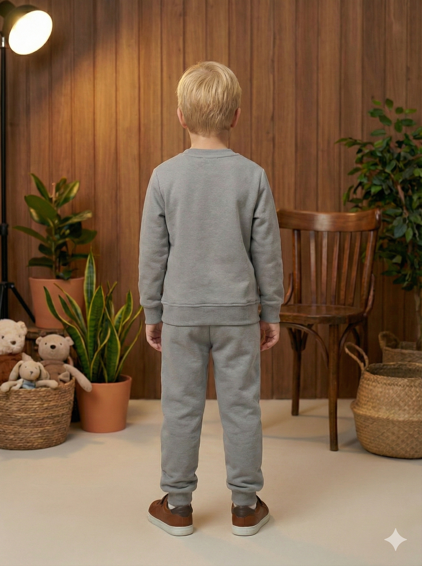 Jungen Winter-Pyjama-Set 3120 - Grau