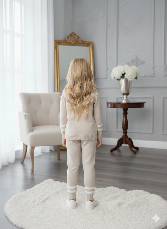 Mädchen Winter Sport-Strickset RUN 3109 - Beige