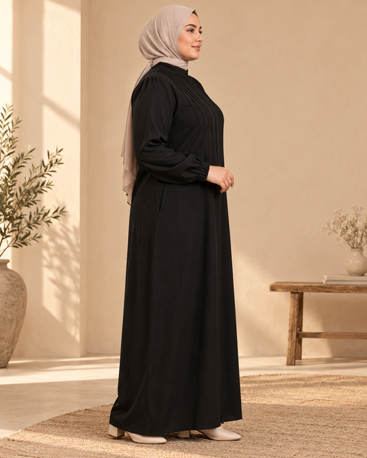 743 عباية درزات صدر - Schwarz