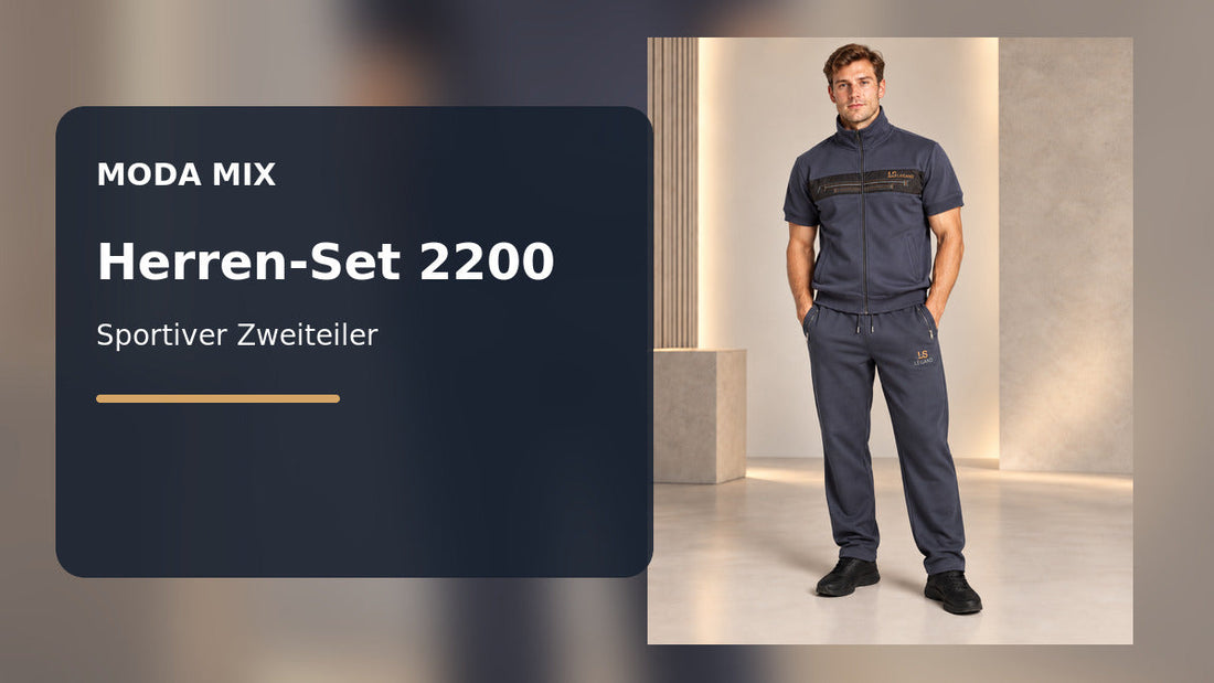 Herren-Trainingsanzug 2200 LS LEGAND in Anthrazit mit kurzem Arm und Reißverschluss