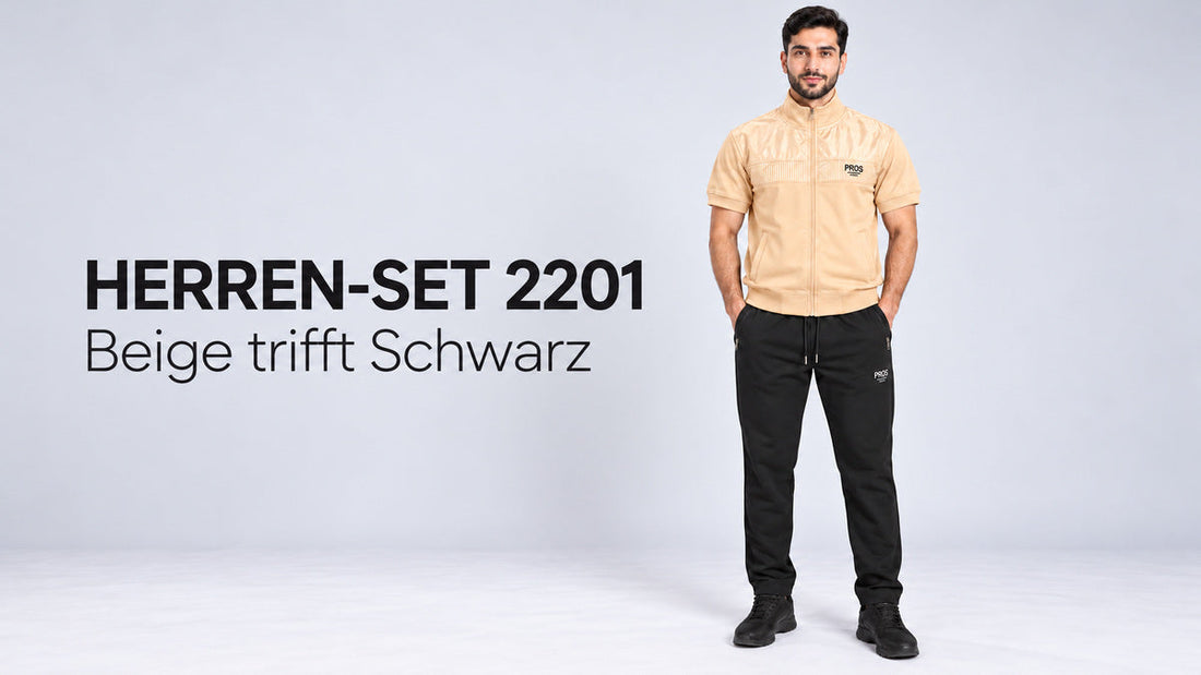 Herren-Set 2201: Beige Meets Black in a Clean Leisure Look – Moda Mix