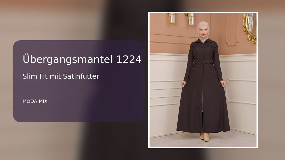 Übergangsmantel 1224 in Lila mit Gürtel und abnehmbarer Kapuze