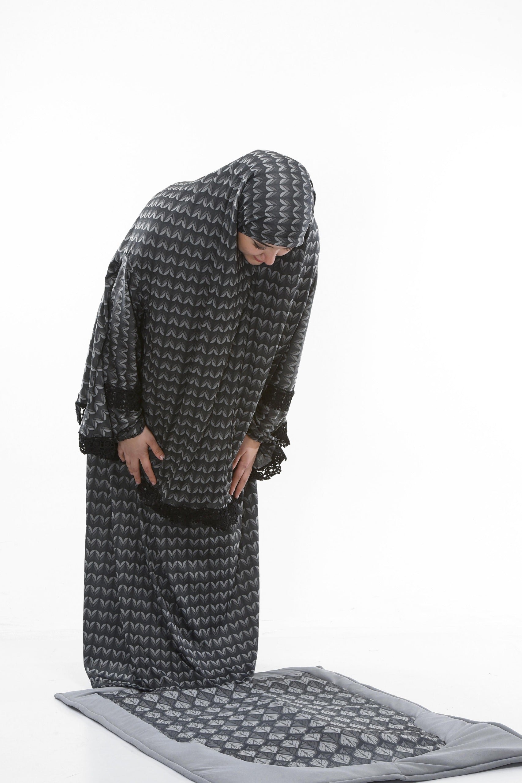 Sandy-Stoff Gebetsset mit gepolsterter Matte 701 - Anthrazit