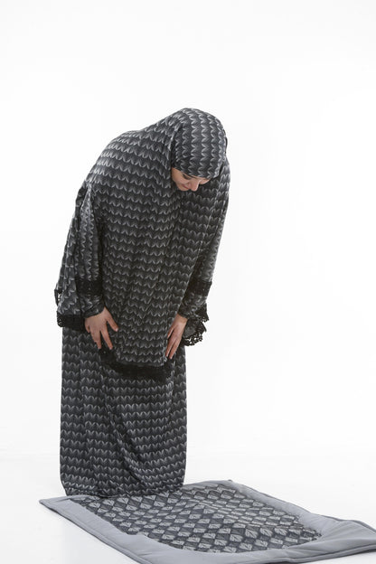 Sandy-Stoff Gebetsset mit gepolsterter Matte 701 - Anthrazit