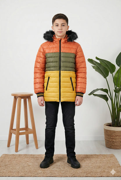 Winterjacke für Jungen mit Fellfutter 5147 - Gelb