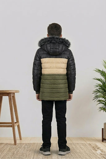 Winterjacke für Jungen mit Fellfutter 5147 - Khaki