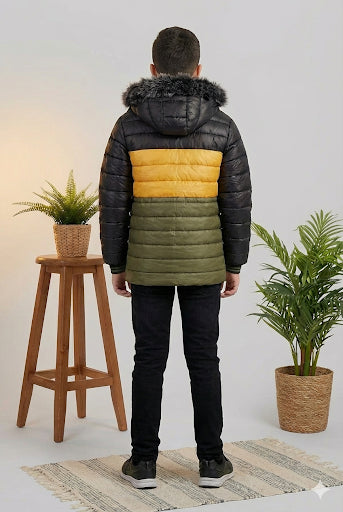 Winterjacke für Jungen mit Fellfutter 5147 - Dunkelkhaki