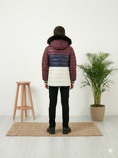 Winterjacke für Jungen mit Fellfutter 5147 - Weiß