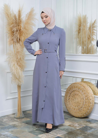 Manto aus Petek-Stoff mit Satinfutter 242 - Grau