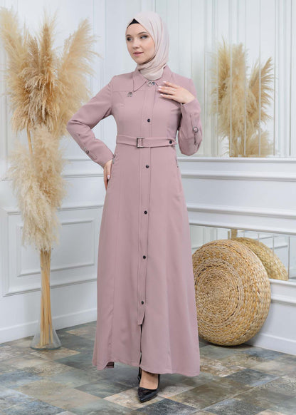 Manto aus Petek-Stoff mit Satinfutter 242 - Rosa