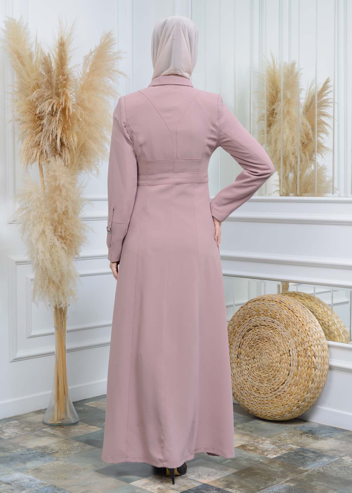 Manto aus Petek-Stoff mit Satinfutter 242 - Rosa