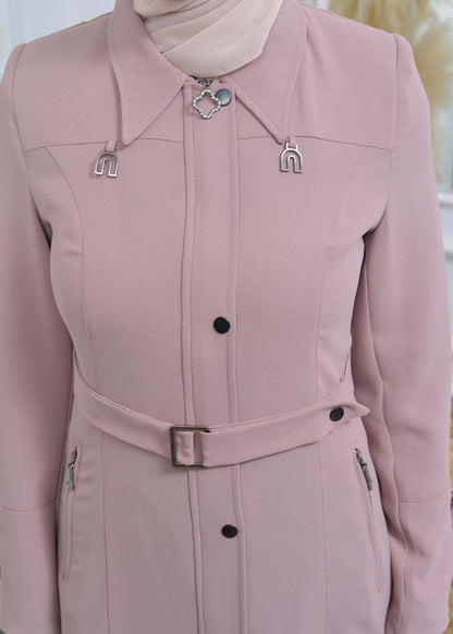 Manto aus Petek-Stoff mit Satinfutter 242 - Rosa