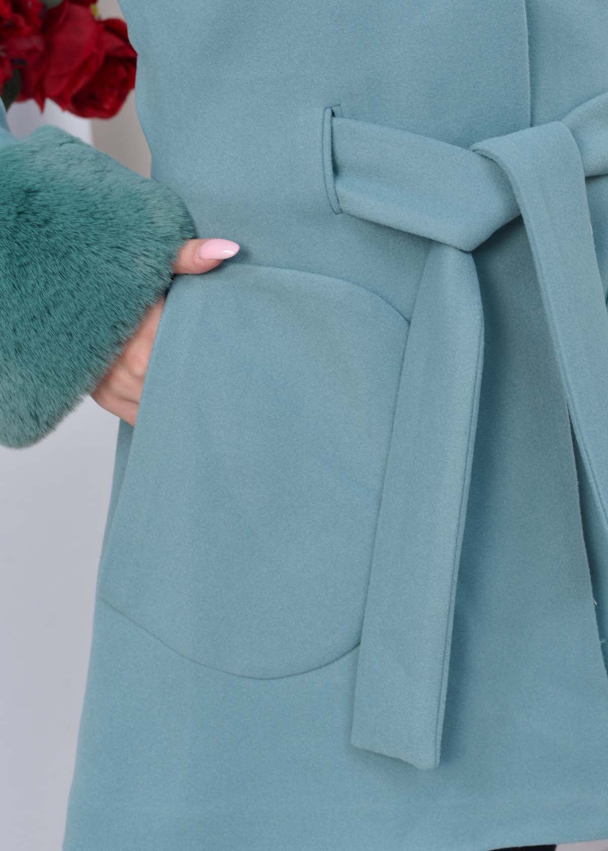 Jokh-Jacke mit abnehmbarem Pelzkragen 1335 - Mint