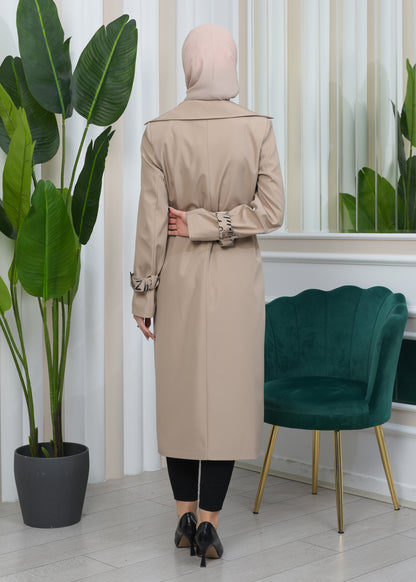 Regenfester Fallschirm-Trenchcoat mit Satinfutter 1342 - Beige