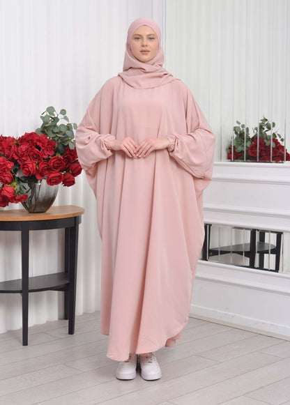 Muslim Wear Hijab Dresses , Womens Clothes Butterfly Hijab Set 2 Pieces 826 - Puder