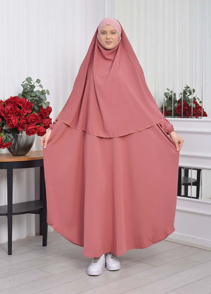 Muslim Wear Hijab Dresses , Womens Clothes Butterfly Hijab Set 2 Pieces 826 - Hellrosa