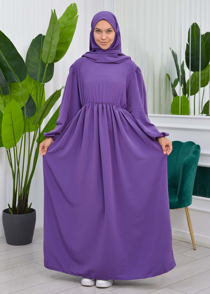 Muslim Hijab Dress set 2 Pieces 829 - Lila