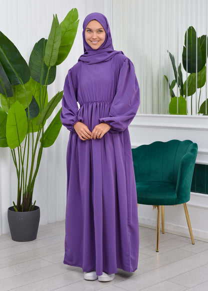 Muslim Hijab Dress set 2 Pieces 829 - Lila