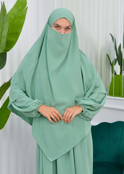 Muslim Hijab Dress set 2 Pieces 829 - Mint