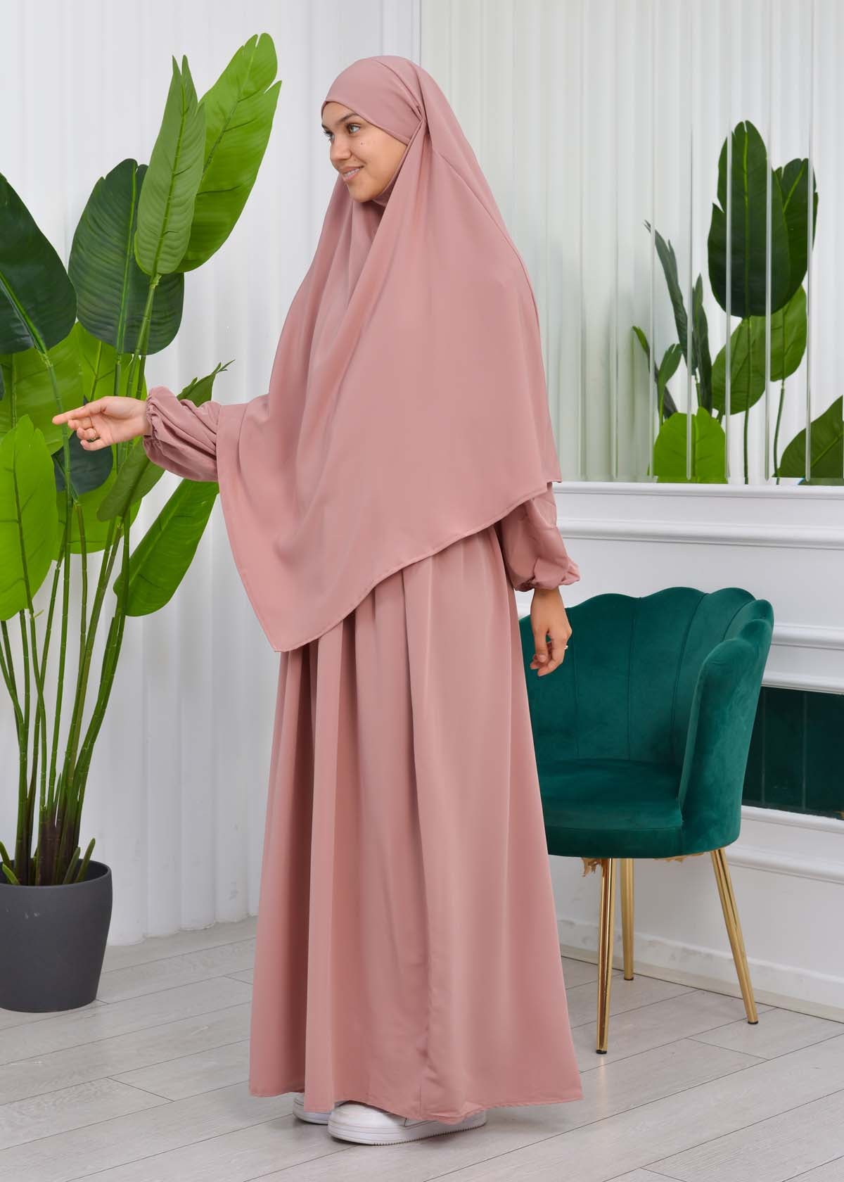 Muslim Hijab Dress set 2 Pieces 829 - Puder