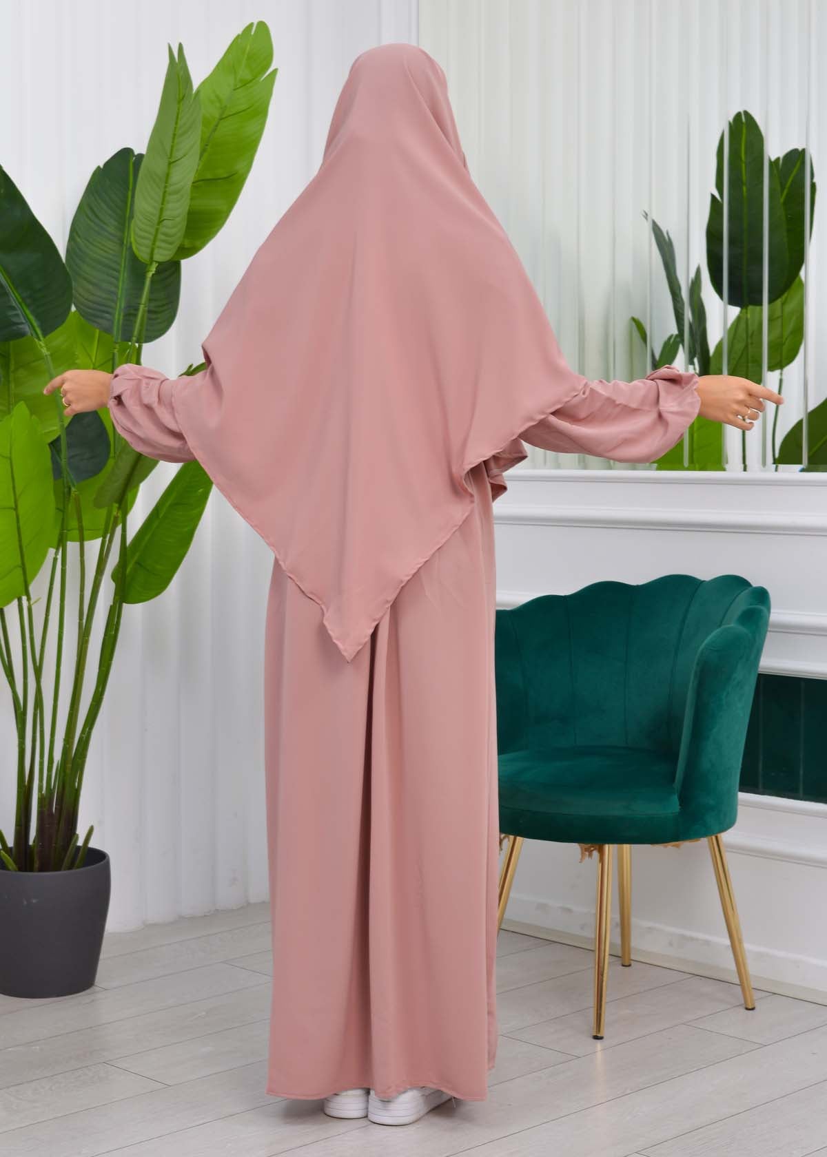 Muslim Hijab Dress set 2 Pieces 829 - Puder