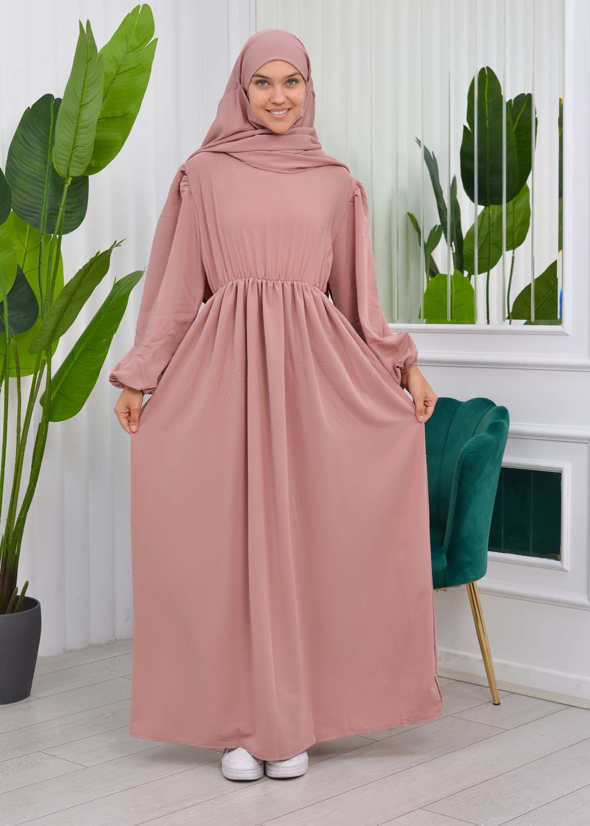 Muslim Hijab Dress set 2 Pieces 829 - Puder