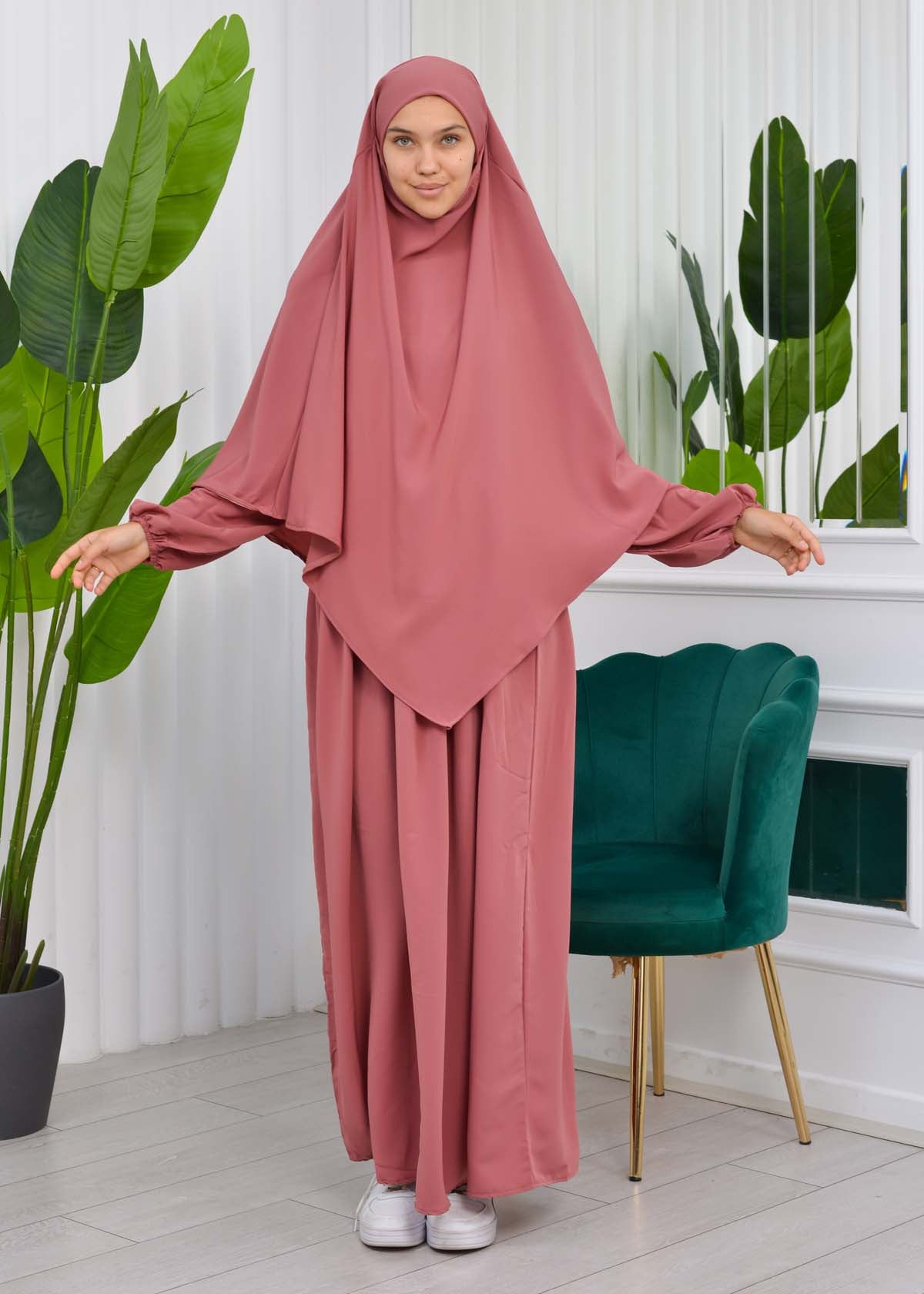 Muslim Hijab Dress set 2 Pieces 829 - Hellrosa