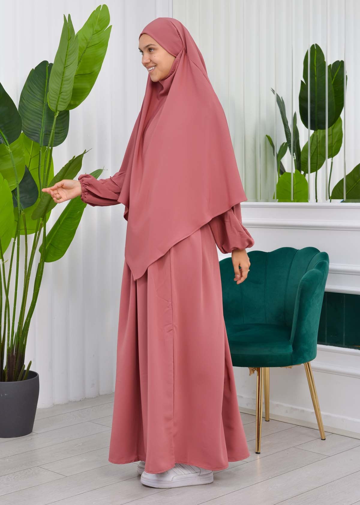 Muslim Hijab Dress set 2 Pieces 829 - Hellrosa