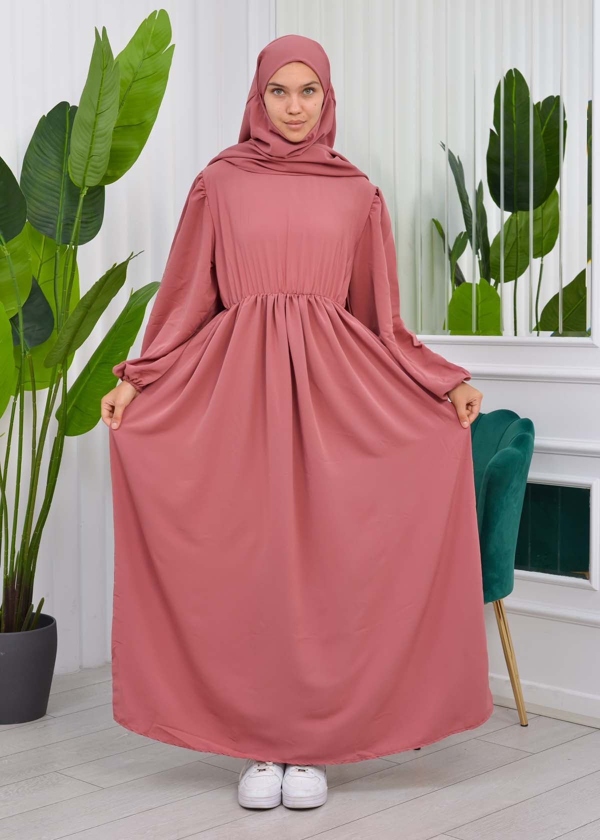 Muslim Hijab Dress set 2 Pieces 829 - Hellrosa