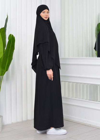 Muslim Hijab Dress set 2 Pieces 829 - Schwarz