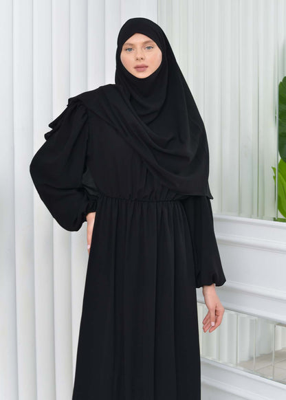 Muslim Hijab Dress set 2 Pieces 829 - Schwarz