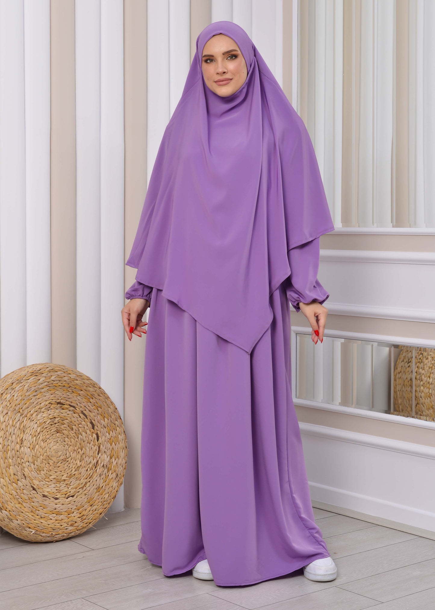 Muslim Hijab Dress set 2 Pieces 829 - Flieder