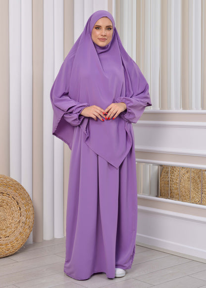 Muslim Hijab Dress set 2 Pieces 829 - Flieder