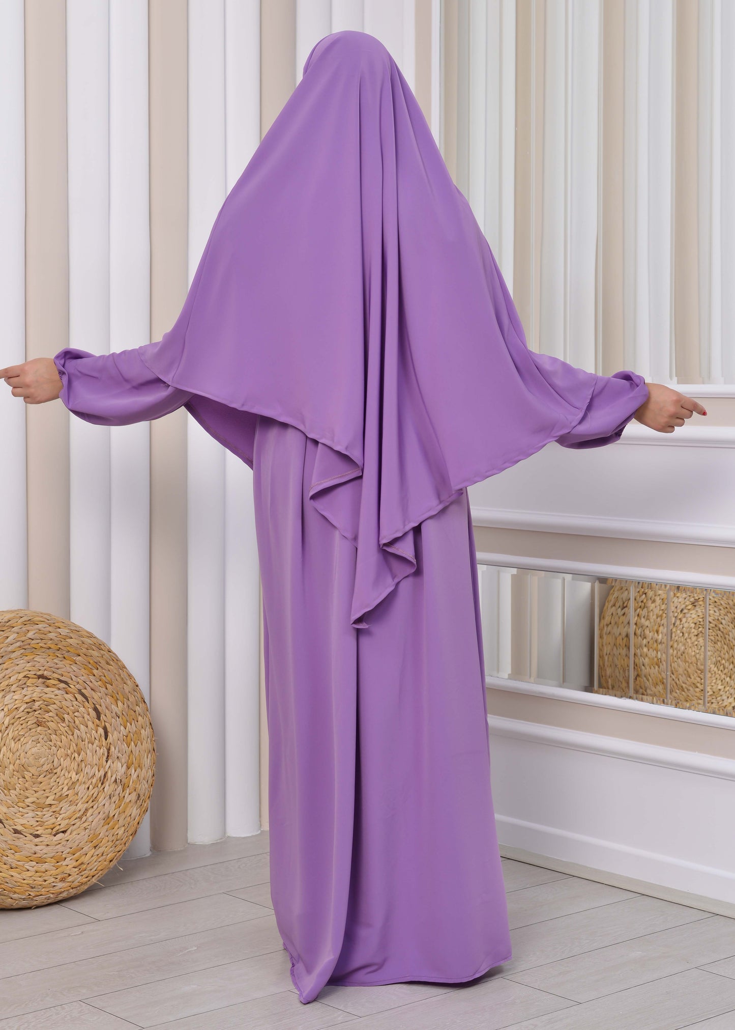 Muslim Hijab Dress set 2 Pieces 829 - Flieder