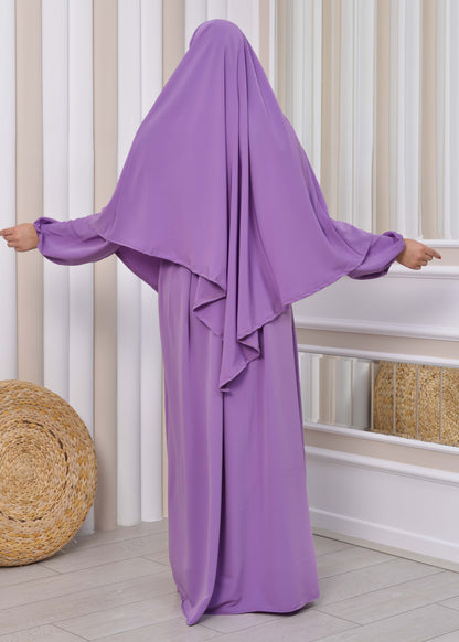 Muslim Hijab Dress set 2 Pieces 829 - Flieder