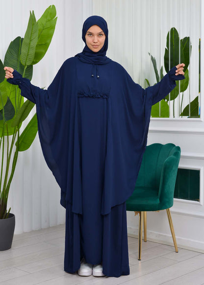 MUSLIM DRESS Hijab Set 2 Pieces Code : 835 - Dunkelblau
