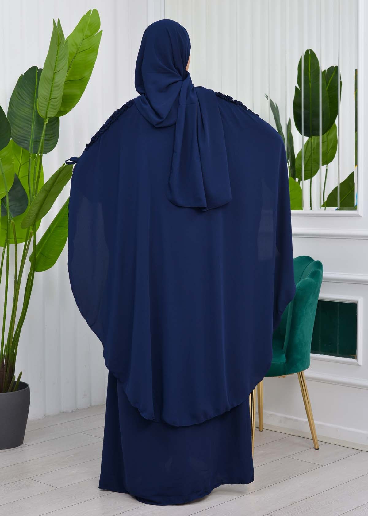 MUSLIM DRESS Hijab Set 2 Pieces Code : 835 - Dunkelblau