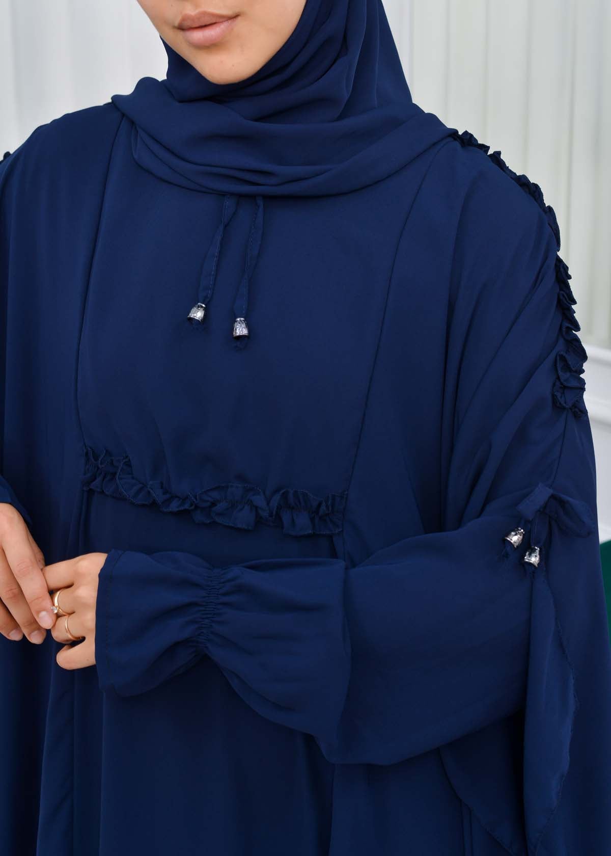 MUSLIM DRESS Hijab Set 2 Pieces Code : 835 - Dunkelblau