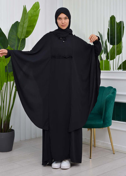 MUSLIM DRESS Hijab Set 2 Pieces Code : 835 - Schwarz