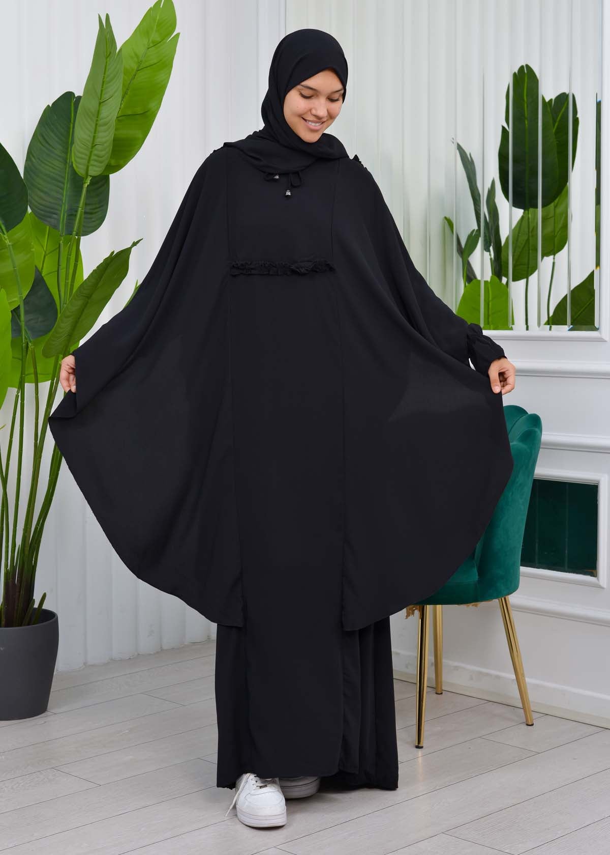 MUSLIM DRESS Hijab Set 2 Pieces Code : 835 - Schwarz