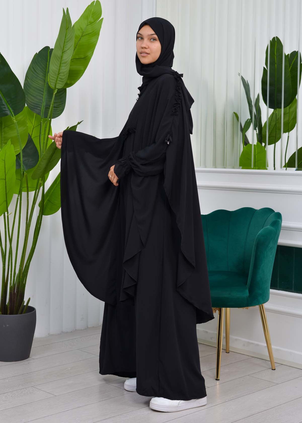 MUSLIM DRESS Hijab Set 2 Pieces Code : 835 - Schwarz