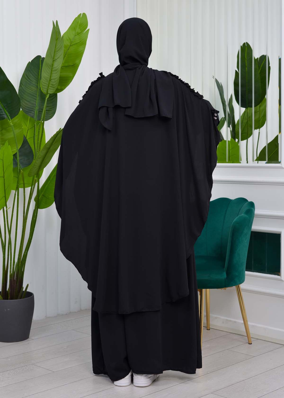 MUSLIM DRESS Hijab Set 2 Pieces Code : 835 - Schwarz