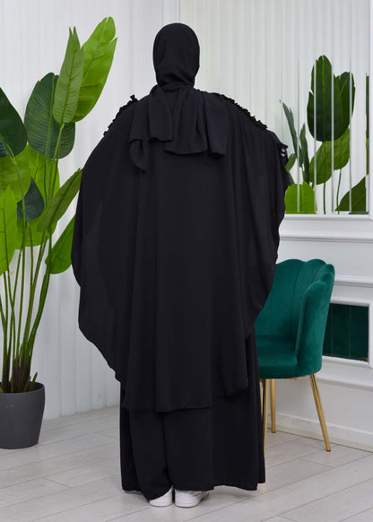 MUSLIM DRESS Hijab Set 2 Pieces Code : 835 - Schwarz