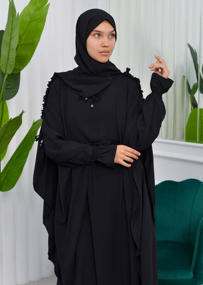 MUSLIM DRESS Hijab Set 2 Pieces Code : 835 - Schwarz